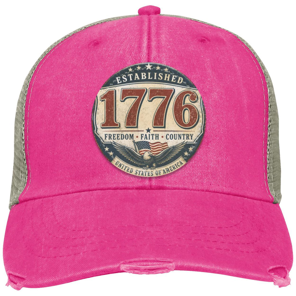 1776 Freedom Heritage Patriotic Fourth Of July Distressed Ollie Cap
