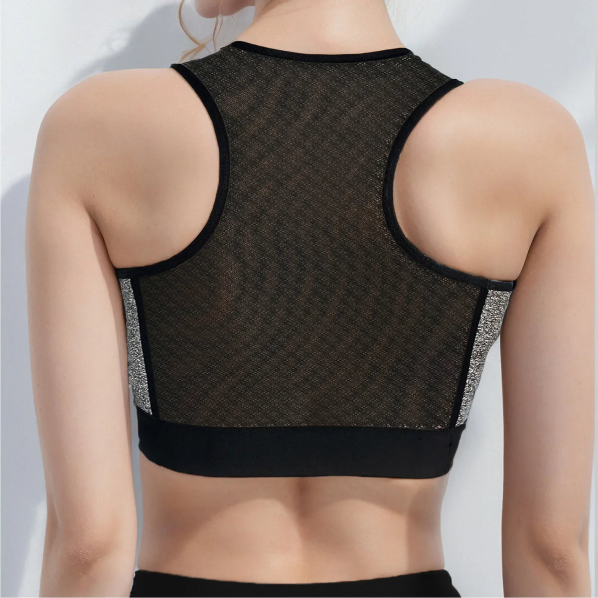 Women Racerback Sports Bra Seamless High Impact Support Fitness Yoga Brassiere Shockproof Workout Running Gym Underwear Bralette