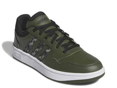 adidas Mens Hoops 3.0 Basketball Sneaker Night Cargo/Black/White 7.5