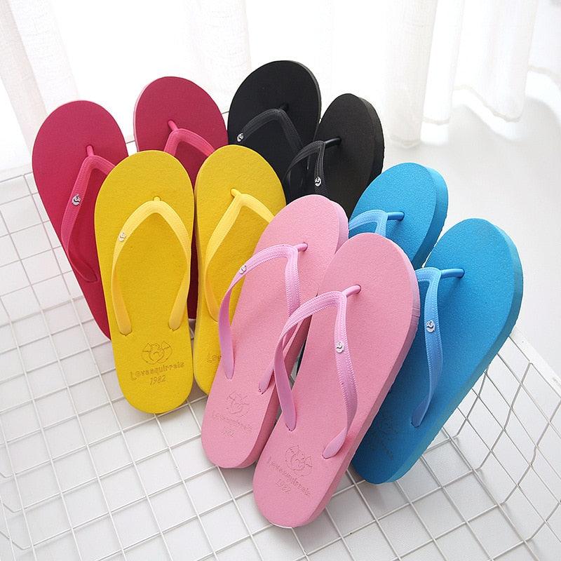 Simple Colors Comfortable Slippers Flip Flop Women Summer Fashion Casual Non-Slip Couple Flip Flops Breathable Beach Flip Flops For Women Summer Beach Slide Sandals