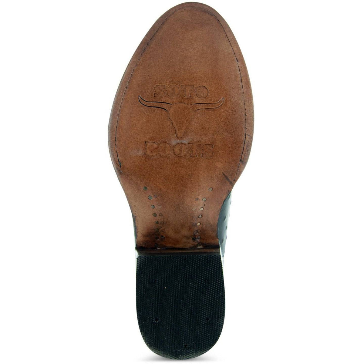 Men's Black Ostrich Print Cowboy Boots (H7002)